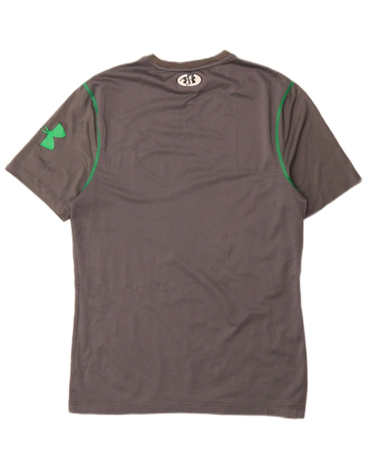 Camiseta masculina Under Armour Heat Gear Top cinza médio poliéster geométrico