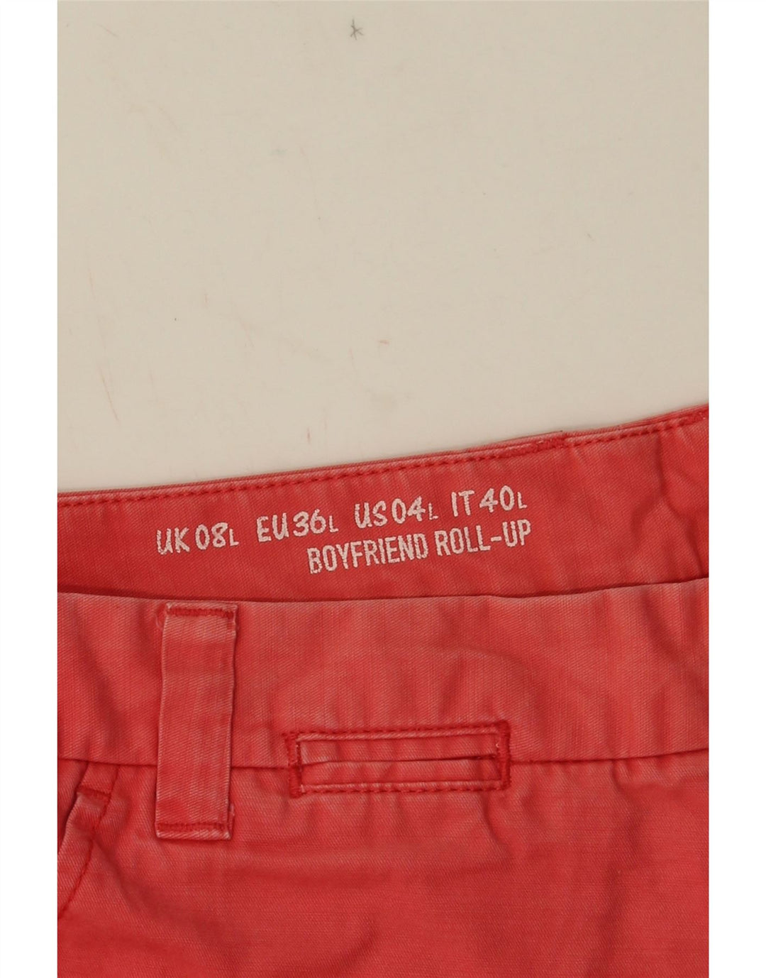 Shorts Chino Cáqui Feminino GAP Reino Unido 8 Pequeno W32 Vermelho