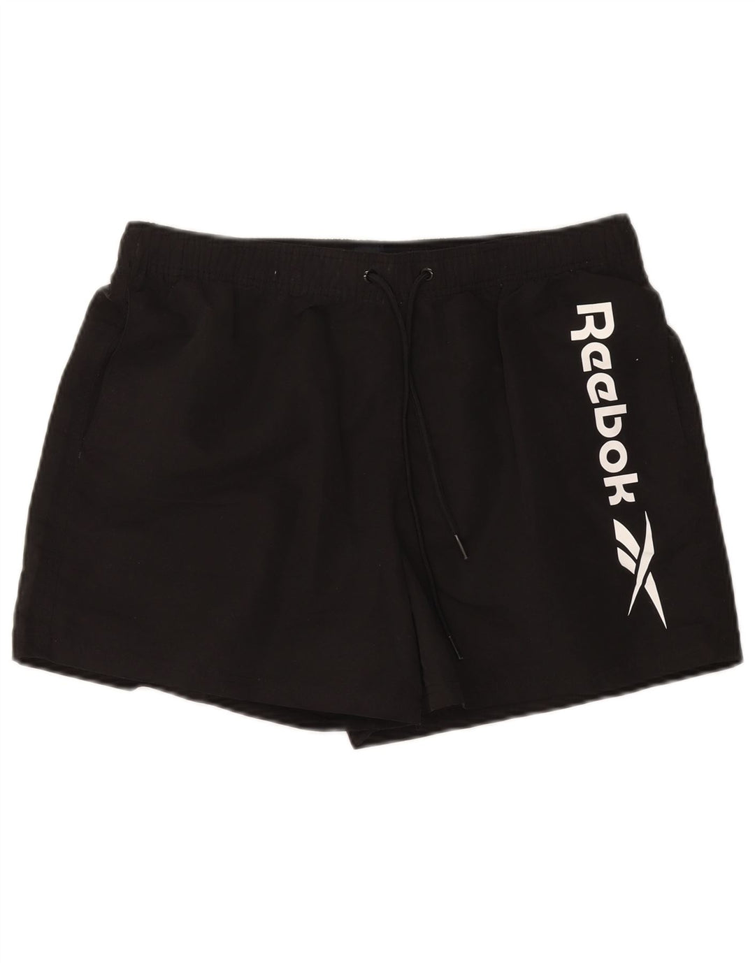Shorts esportivos gráficos masculinos Reebok grande poliéster preto