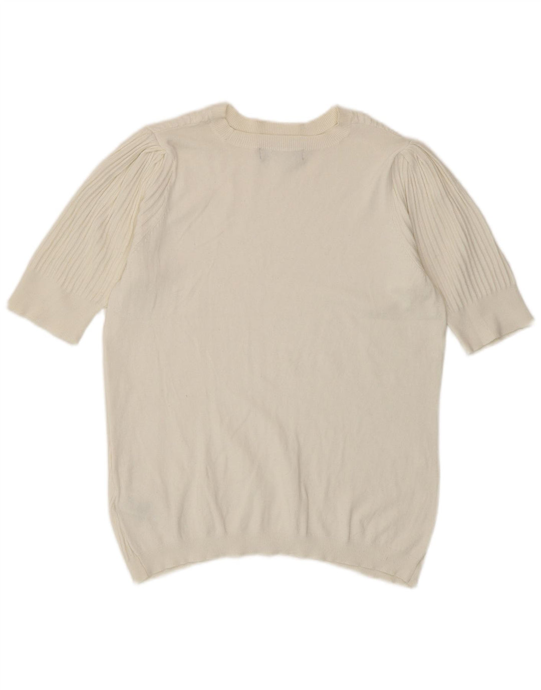 Suéter feminino Marks & Spencer com gola canoa Reino Unido 14 médio branco