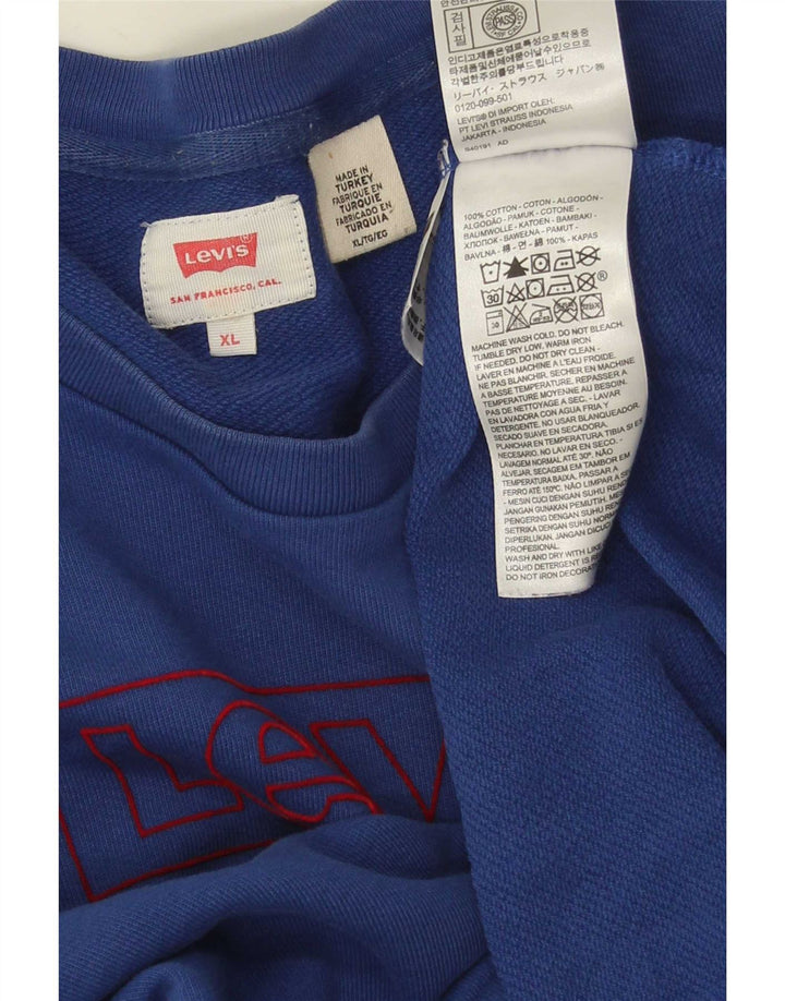 Moletom gráfico masculino Levi's Jumper XL azul algodão