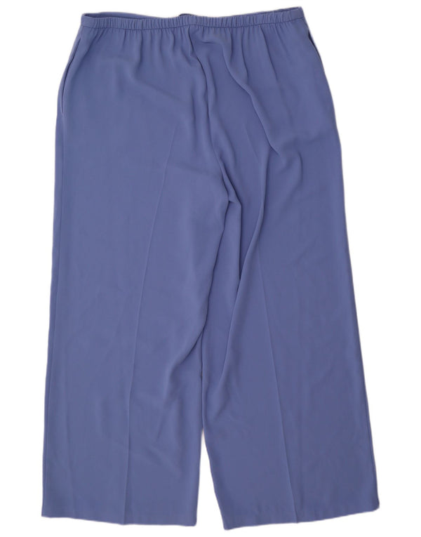 Calça casual feminina de cintura alta Marks & Spencer UK 20 2XL W40 L29 azul
