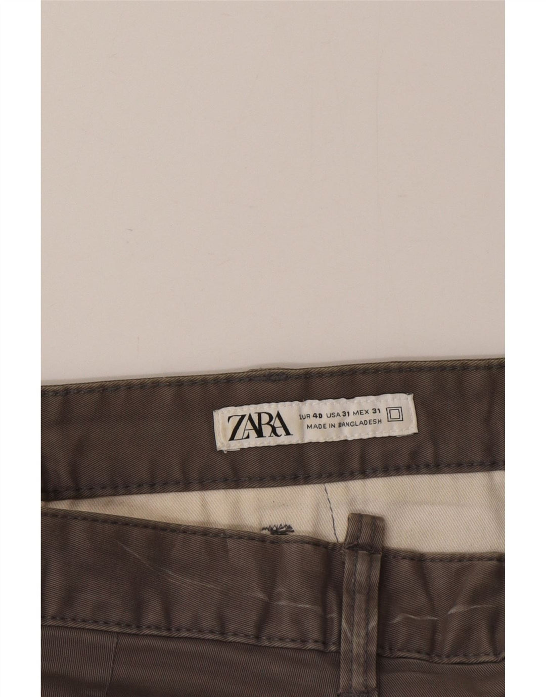 Zara Mens Chino Shorts EU 40 Médio W31 Cinza