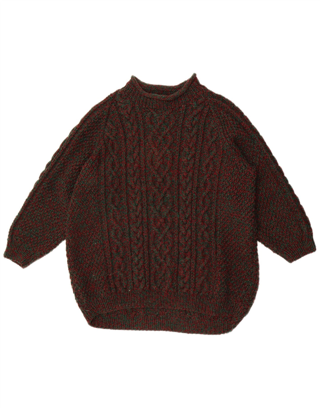 Suéter masculino vintage com gola tartaruga XL multicolorido manchado