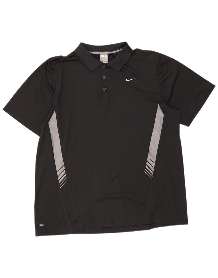 Camisa polo masculina Nike UK 47/48 2XL preta colorblock poliéster