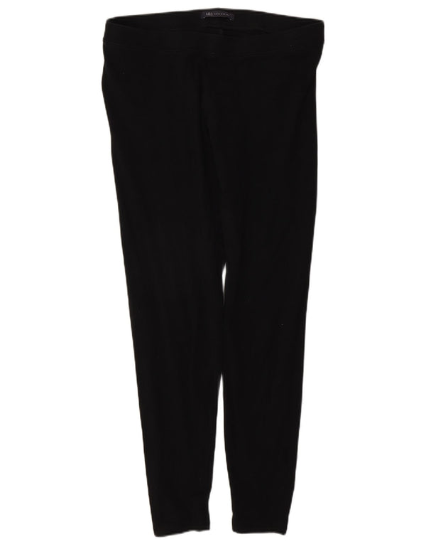 Leggings femininos Marks & Spencer UK 14 grandes W32 L27 algodão preto