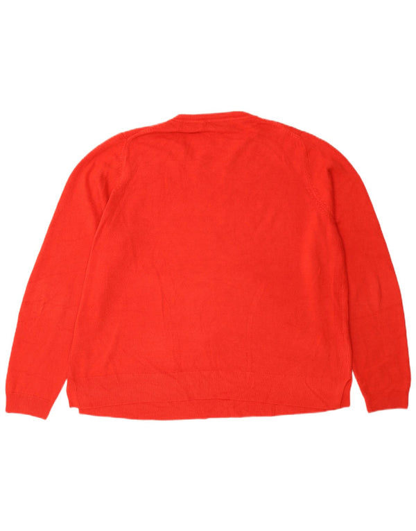 Suéter feminino Marks & Spencer com gola redonda Reino Unido 18 XL vermelho acrílico