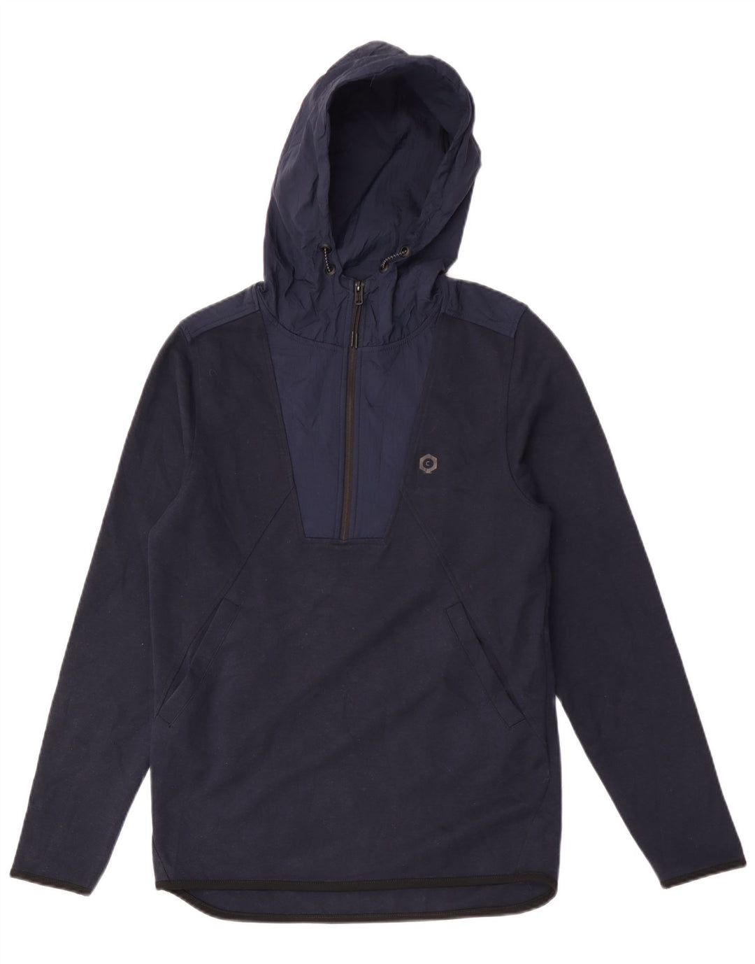 Suéter masculino com capuz e zíper Jack & Jones, pequeno, azul marinho, poliéster