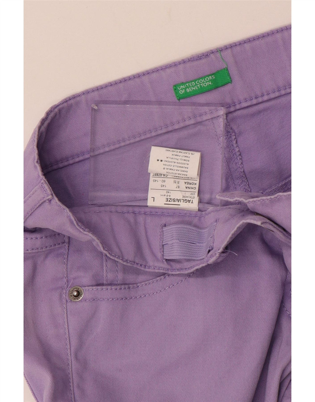 BENETTON Meninas Jeans Slim 8-9 Anos Grande W26 L26 Algodão Roxo