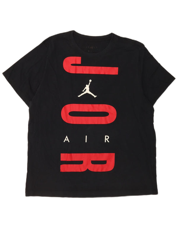 Camiseta Jordan masculina gráfica Top XL algodão preto