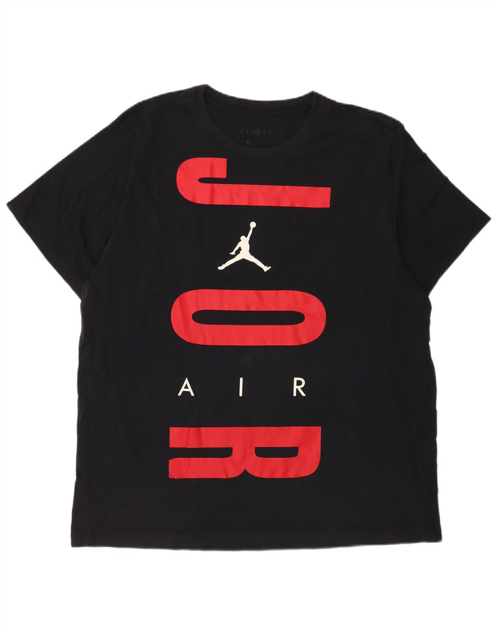 Camiseta Jordan masculina gráfica Top XL algodão preto