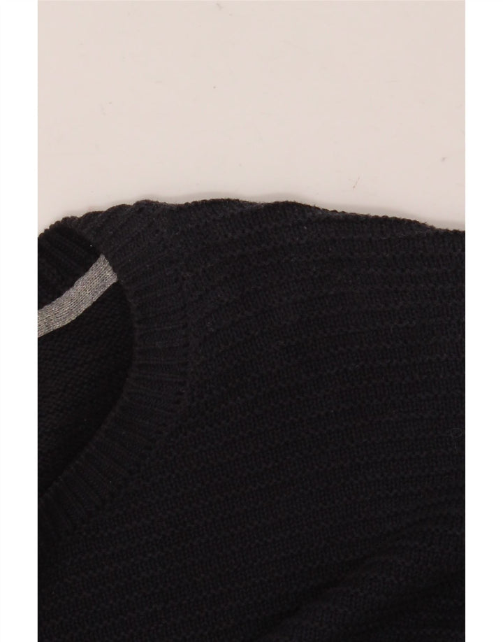 Suéter masculino Marks & Spencer de ajuste regular com gola redonda grande azul marinho
