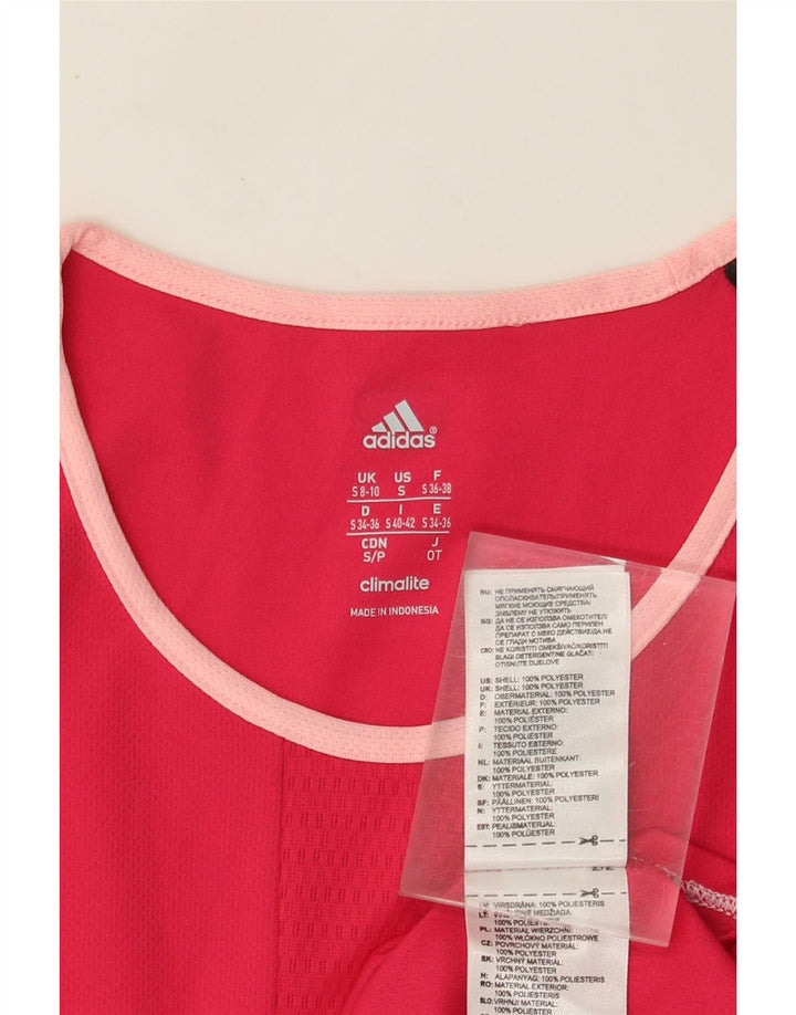 Camiseta Feminina Adidas Climalite Top UK 8/10 Pequena Rosa Poliéster