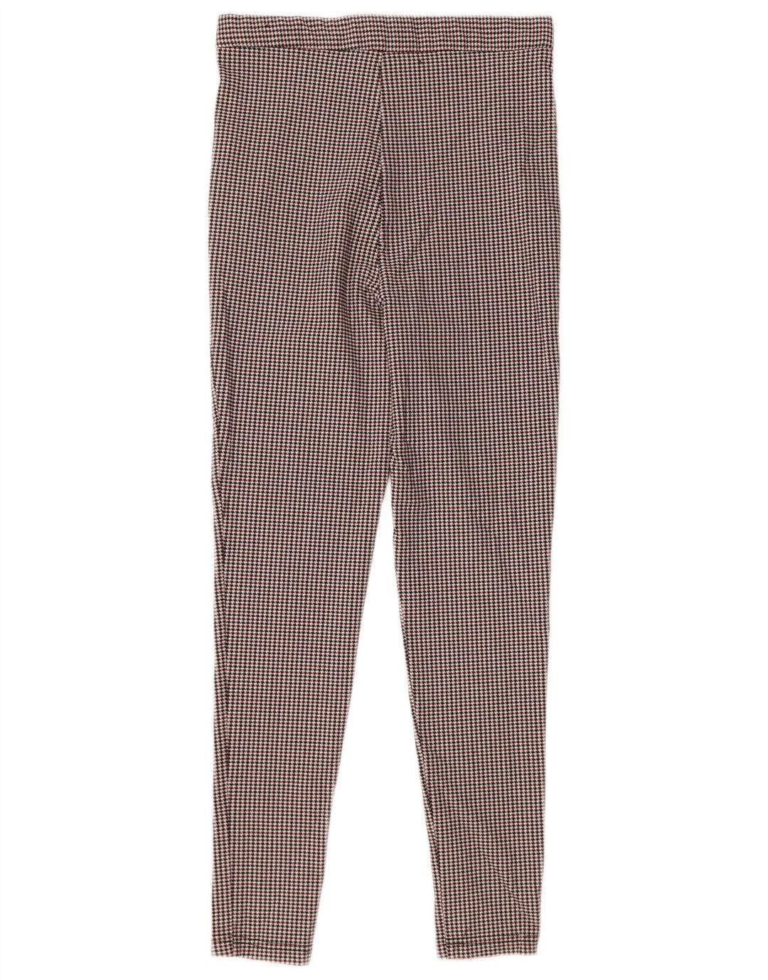 Calça skinny feminina Zara médio vermelho houndstooth poliéster
