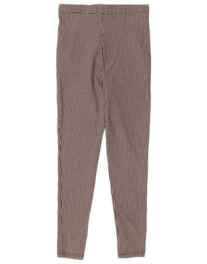 Calça skinny feminina Zara médio vermelho houndstooth poliéster