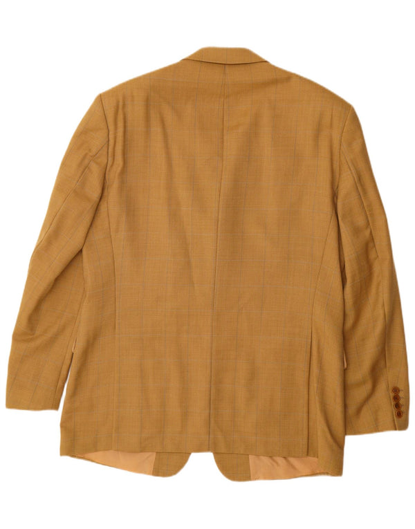 Jaqueta blazer masculina de 3 botões HUGO BOSS IT 52 XL amarelo xadrez nova lã