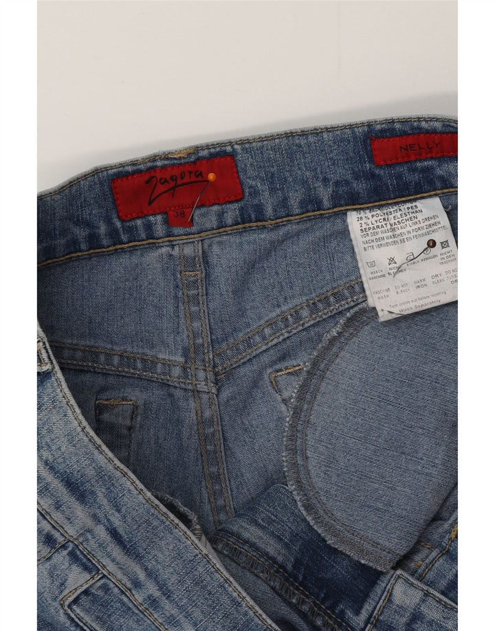 Calça jeans feminina ZAGORA Nelly reta cortada EU 38 médio W32 L24 azul