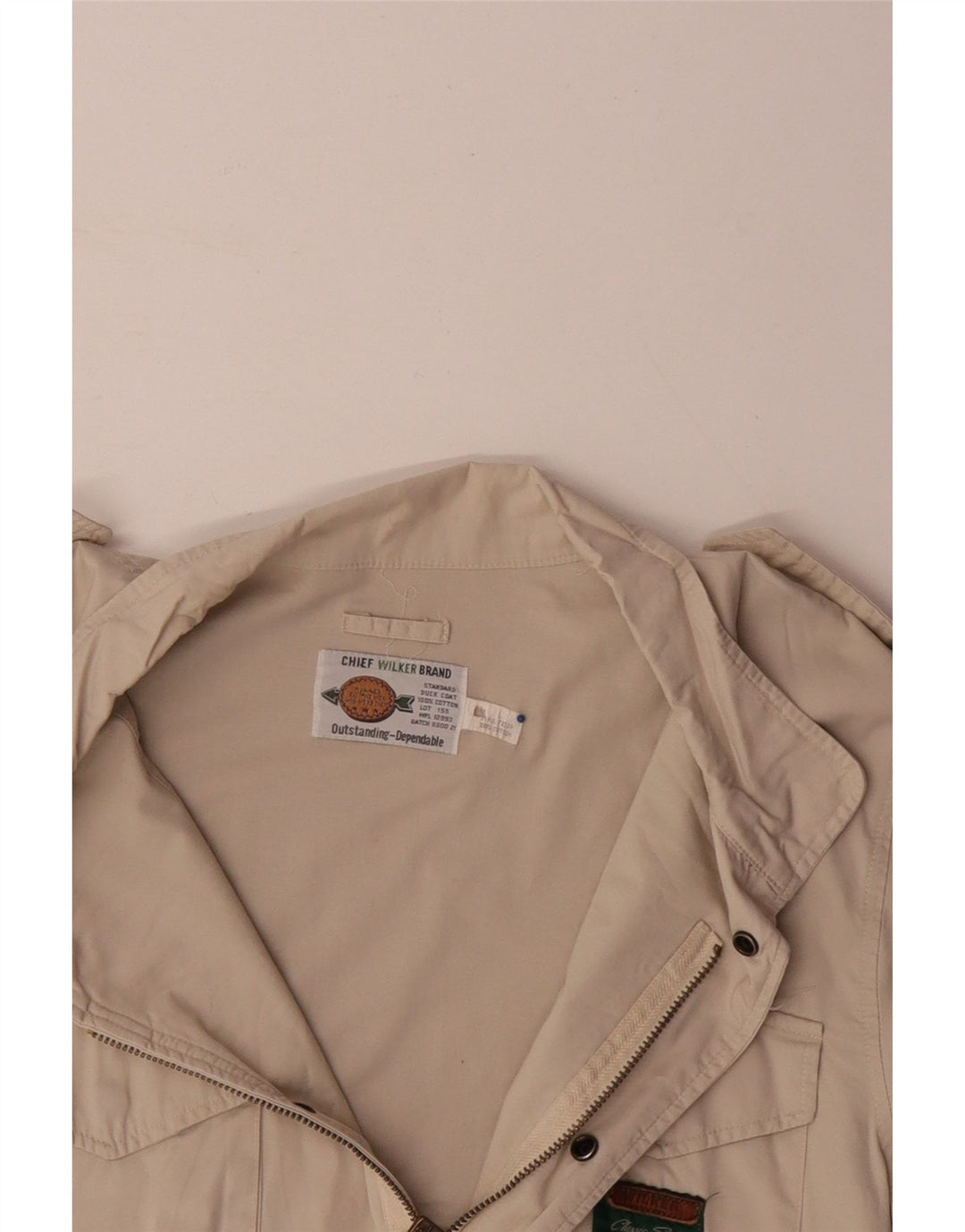 Jaqueta militar masculina VINTAGE UK 40 algodão bege grande