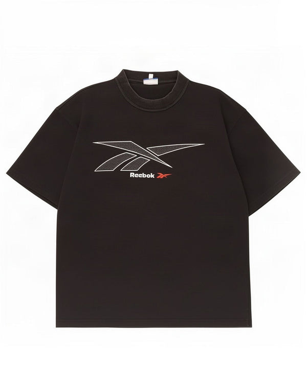 Reebok Mens Graphic T-Shirt Top Médio Algodão Preto