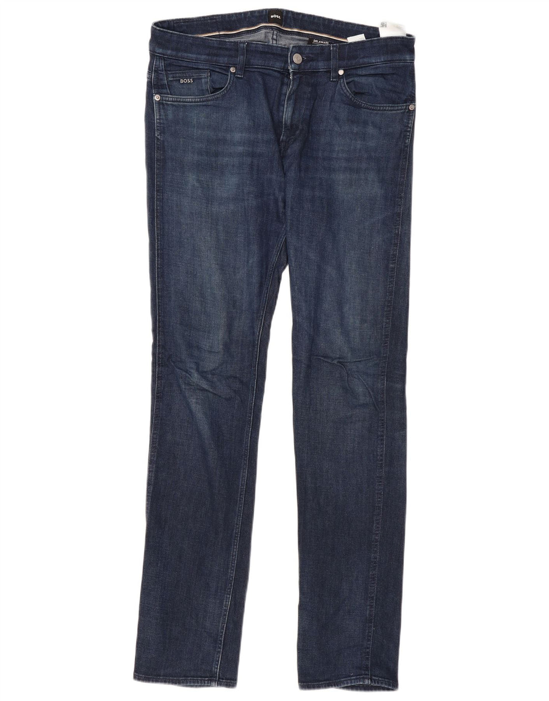 HUGO BOSS Masculino Delaware Slim Jeans W34 L32 Azul Algodão