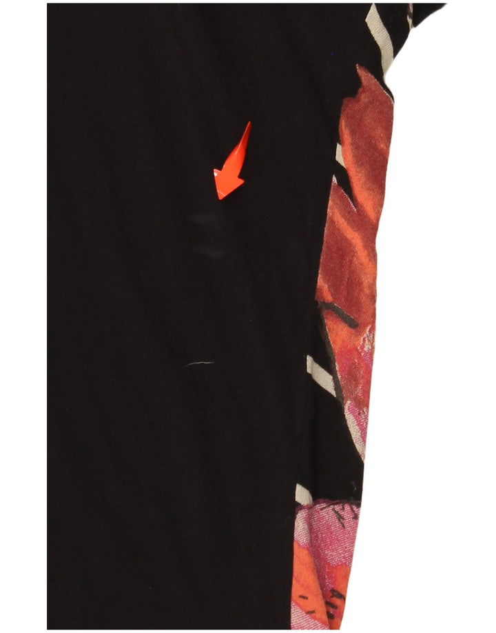 Camiseta feminina DESIGUAL UK 14 médio preto floral