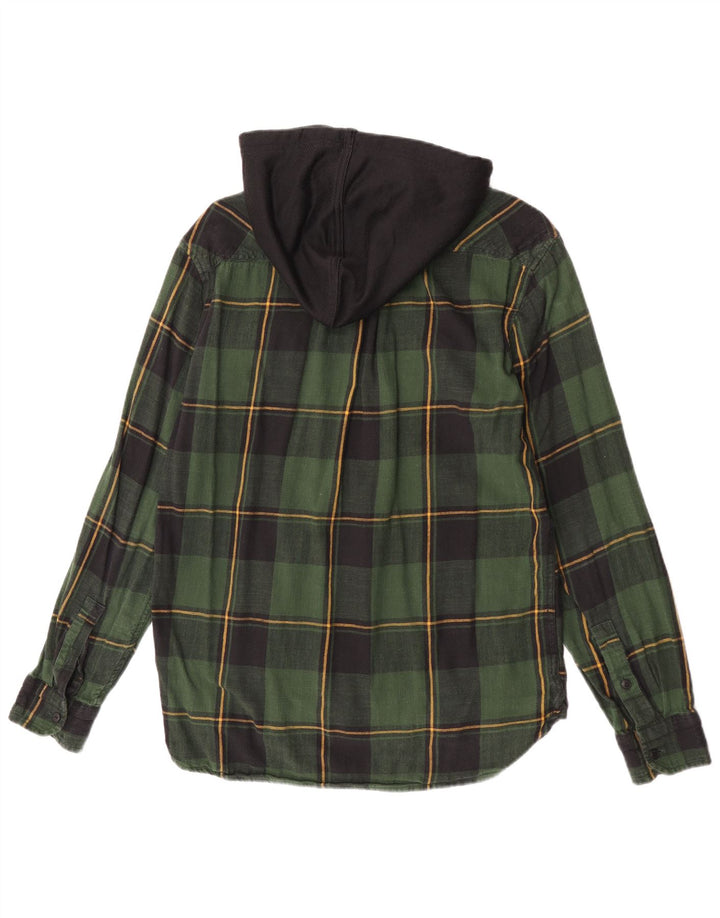 Camisa masculina de flanela com capuz Levi's algodão xadrez verde médio