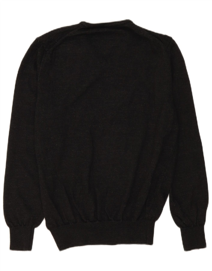 Suéter masculino Calvin Klein com decote em V, grande lã merino preta
