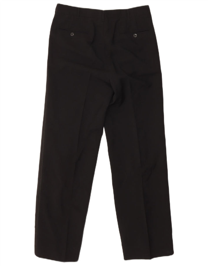 Conjunto masculino VINTAGE de 1 botão e 2 peças IT 46 pequeno W29 L29 lã preta