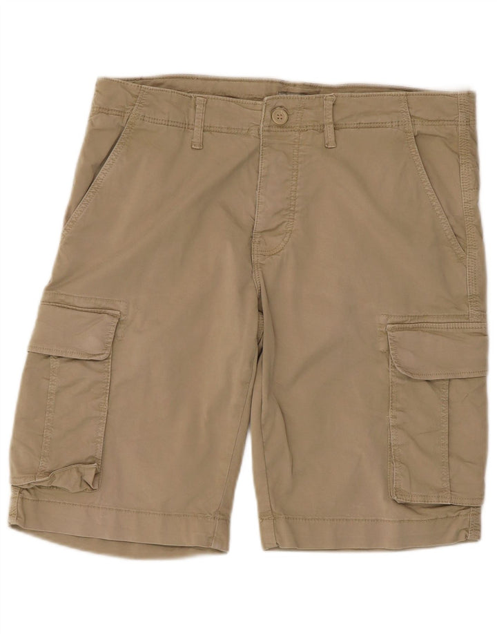 Shorts cargo masculino vintage W33 algodão bege médio