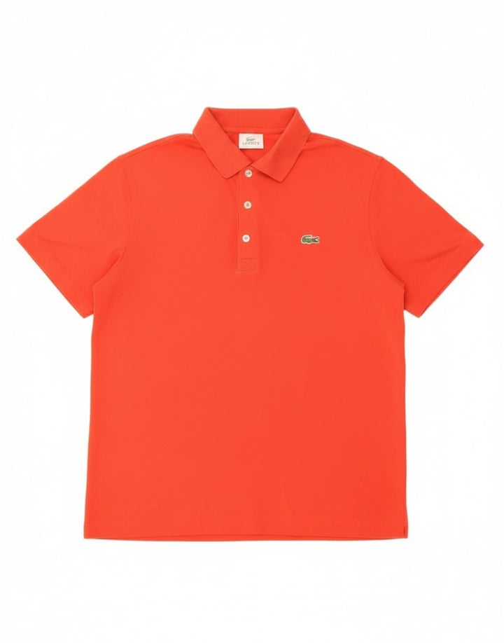 Camisa polo masculina Lacoste tamanho 4 médio algodão vermelho