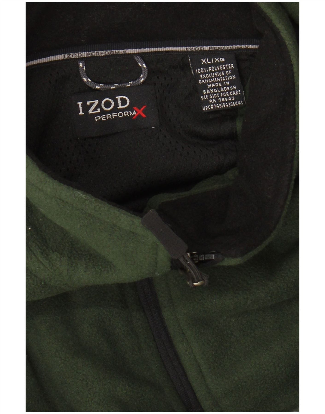 Jaqueta de lã masculina IZOD UK 42 XL poliéster cáqui
