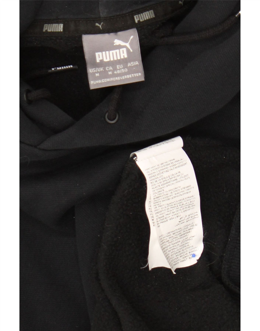 Puma Mens Hoodie Jumper Médio Algodão Preto