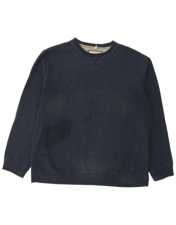 Carrera Mens Graphic Sweatshirt Jumper 2XL Navy Blue Cotton