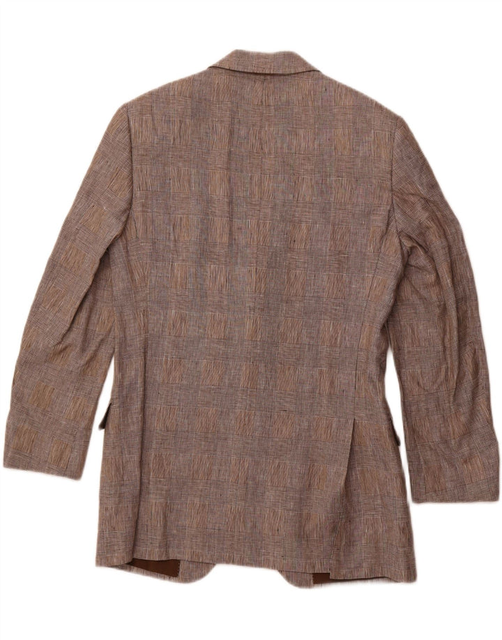 Jaqueta blazer masculina PAL ZILERI com 2 botões IT 48 linho xadrez cinza médio