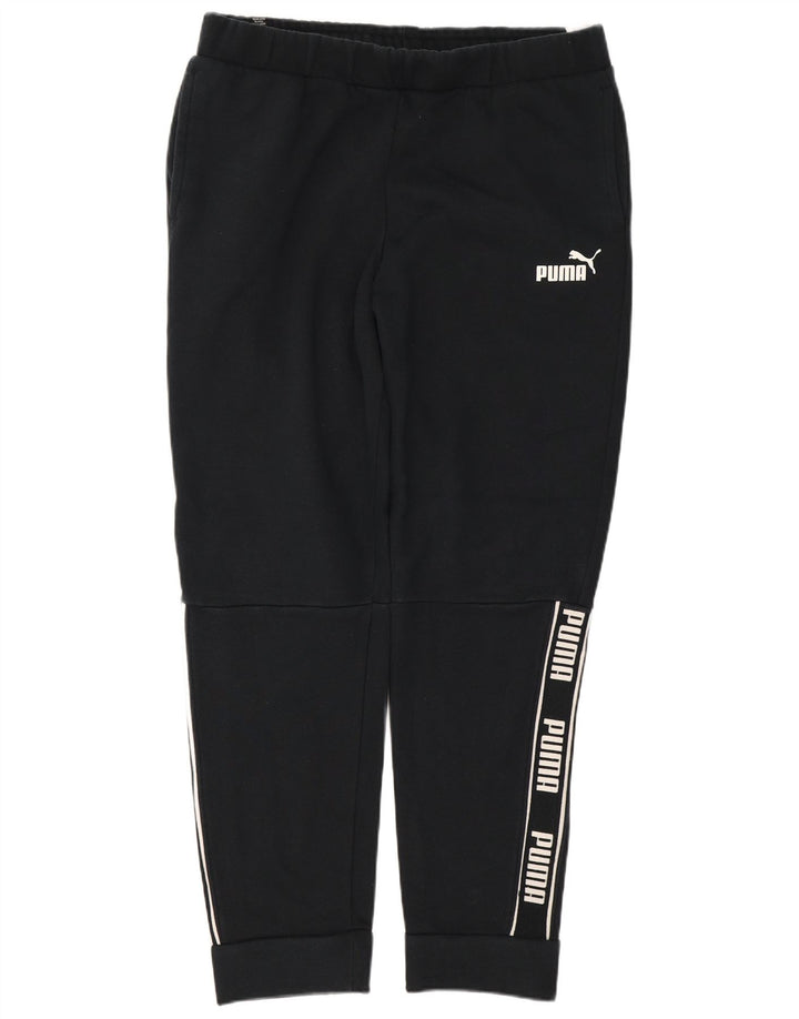 Calça de treino masculina Puma Graphic Joggers médio preto algodão