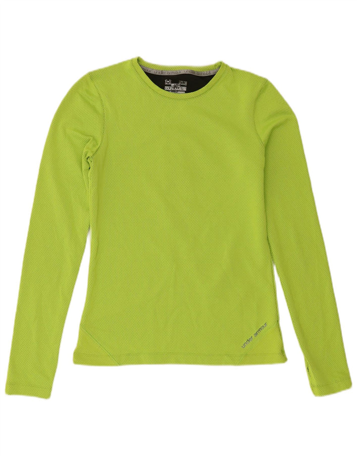 Under Armour Feminino Cold Gear Top Manga Longa Reino Unido 12 Poliéster Verde Médio