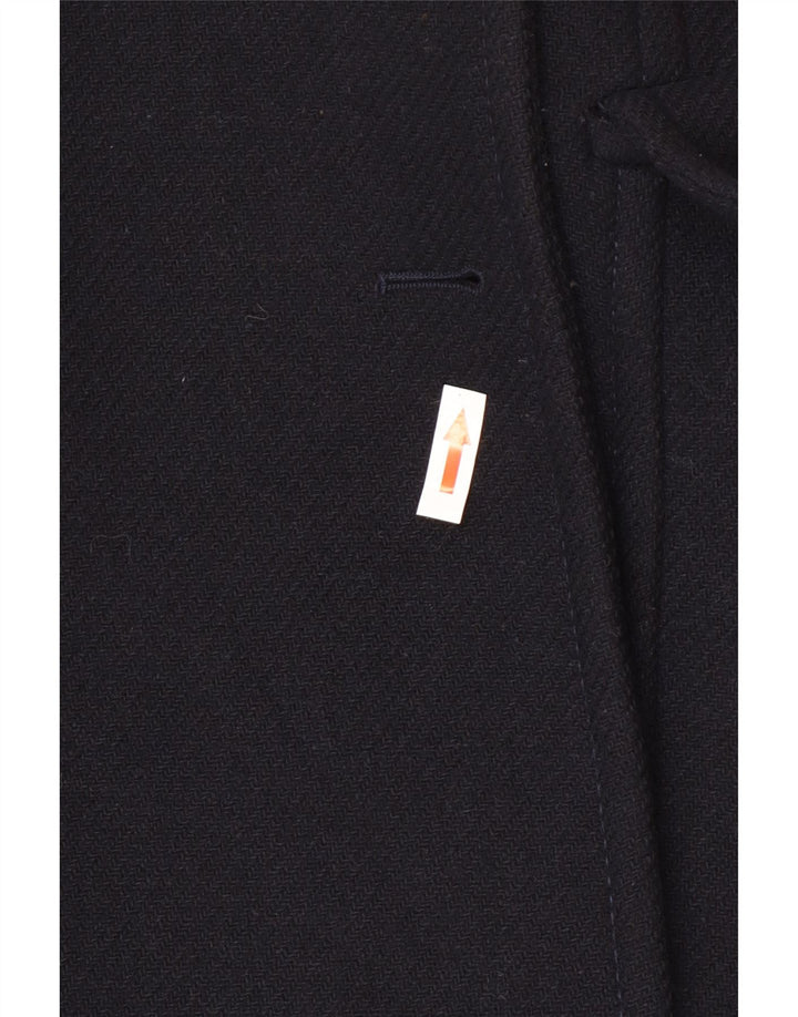 Casaco feminino Zara com peito duplo Reino Unido 16 grande lã azul marinho
