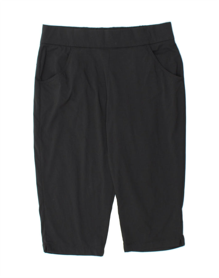 COLUMBIA Womens Capri Tracksuit Trousers Large  Black Nylon Vintage Columbia and Second-Hand Columbia from Messina Hembry 