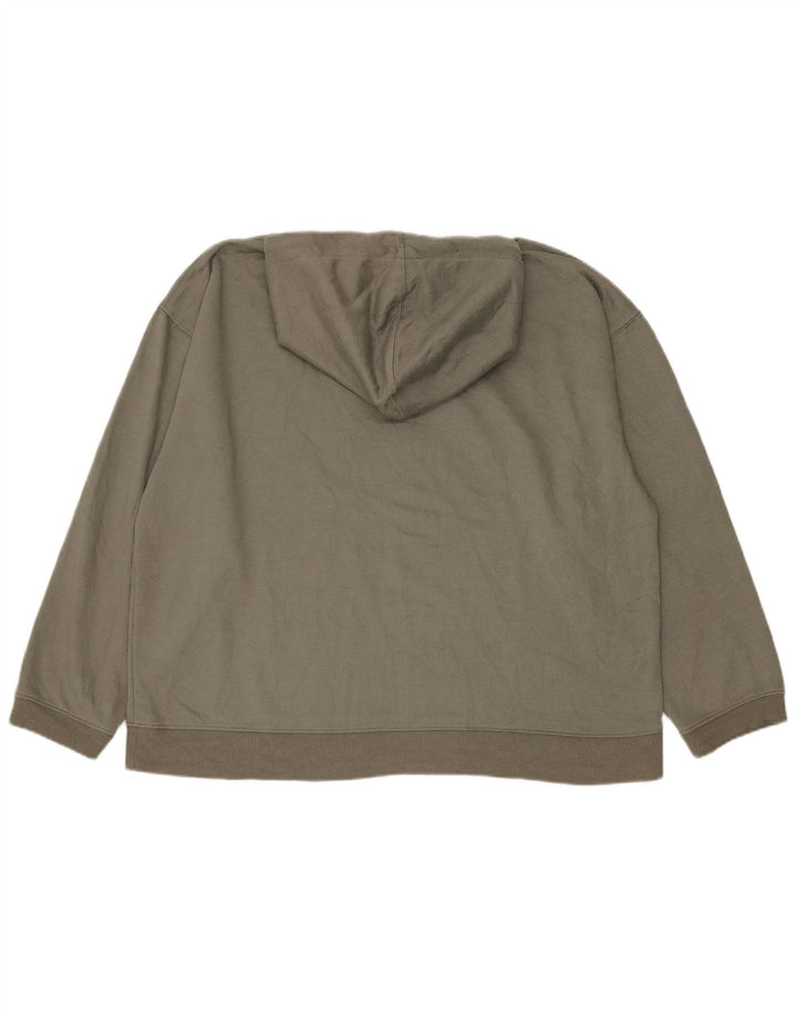 Jumper com capuz grande feminino Topshop Reino Unido 16 poliéster cáqui grande