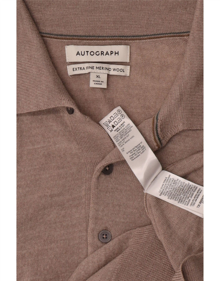 Suéter masculino Marks & Spencer Autograph Polo com gola XL bege