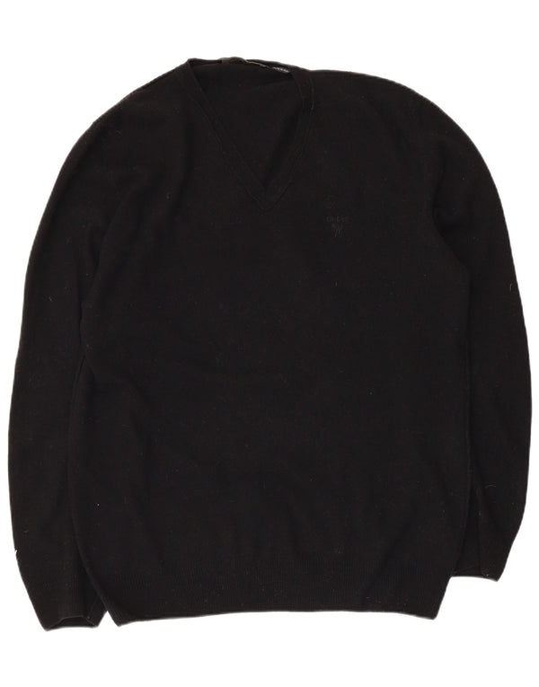 Suéter feminino Guess By Marciano com decote em V Reino Unido 18 XL lã preta