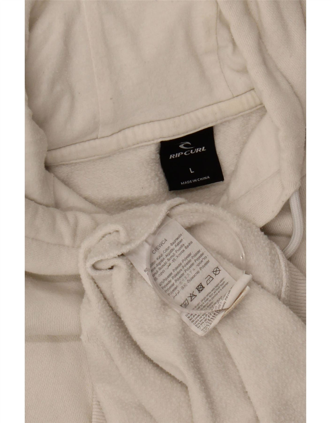 Suéter masculino com capuz RIP CURL grande algodão branco