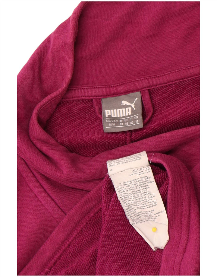 Puma Womens Tracksuit Top Jacket UK 12 Médio Algodão Rosa