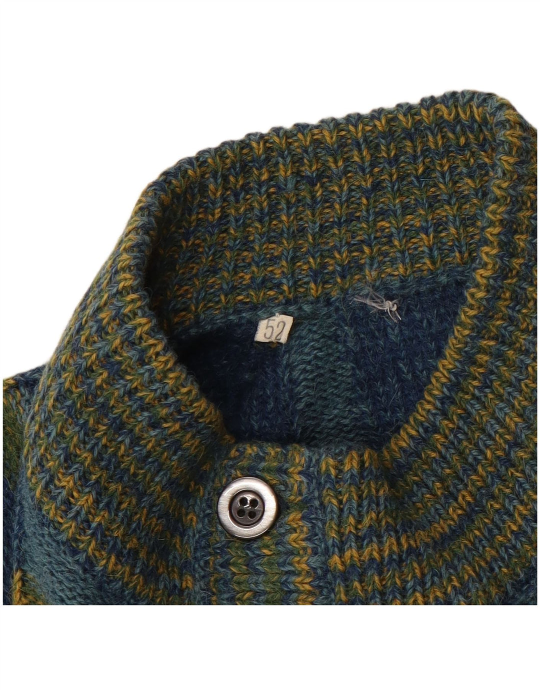 Suéter Cardigan Masculino Vintage IT 52 Grande Xadrez Azul