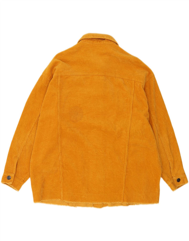 Jaqueta feminina de veludo cotelê Zara UK 16 grande algodão amarelo