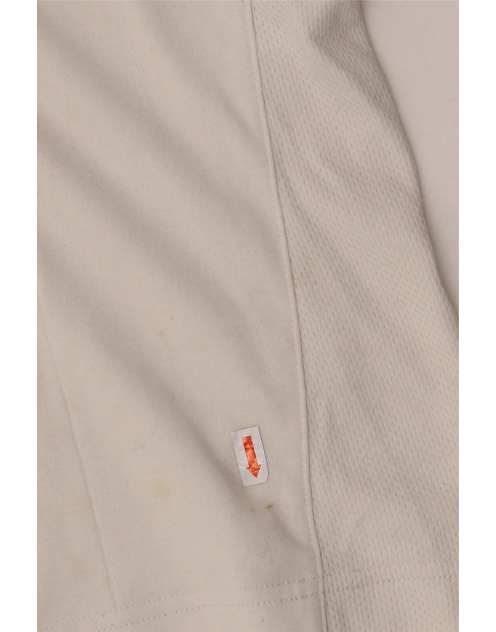 Camisa polo feminina adidas UK 8 pequena algodão branco