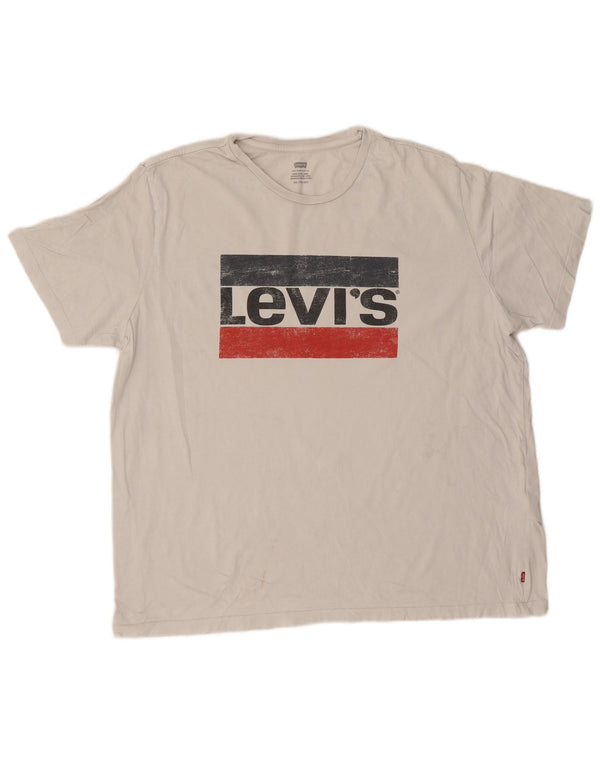 Camiseta gráfica masculina Levi's Top 2XL algodão branco