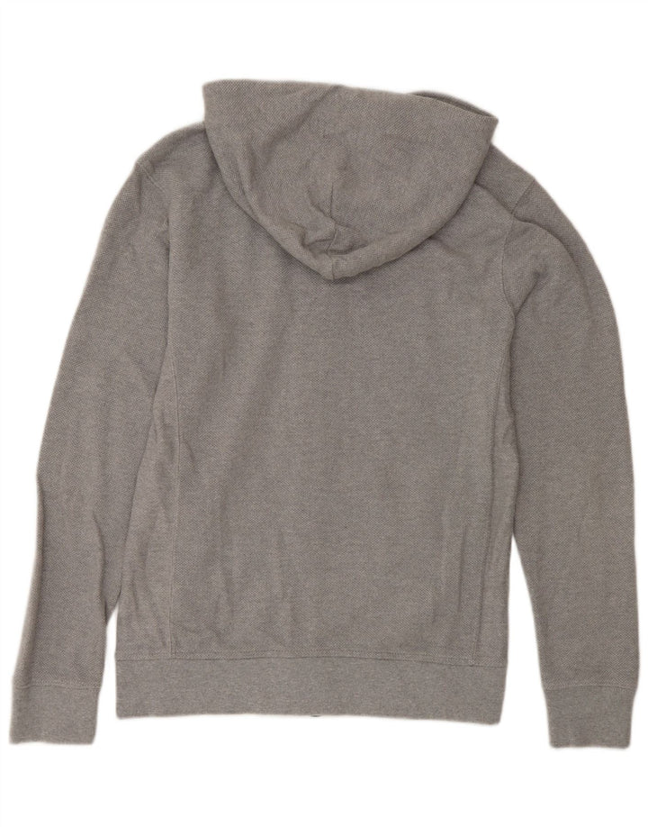 Zara Suéter masculino com capuz e zíper cinza médio algodão