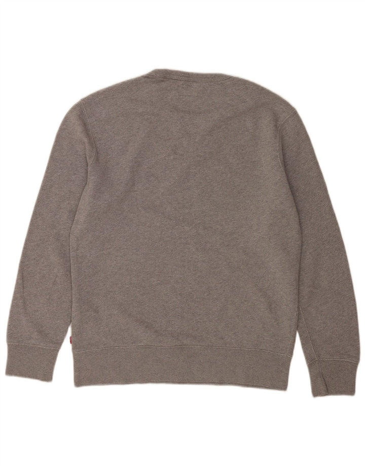 Levi's moletom gráfico masculino jumper pequeno algodão cinza