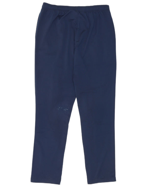 Calça de treino masculina Adidas UK 44/46 grande poliéster azul marinho